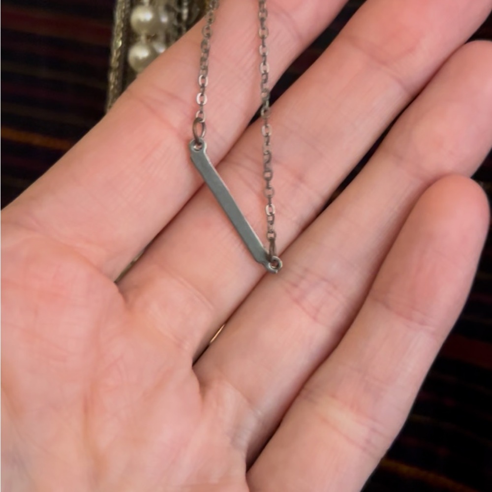 Elegant Silver Bar Necklace